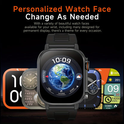 LIFEBEE New Smart Watch Full Screen Smartwatch Wireless Calling with Automatic Motion Recognition 100+ Sports Modes, Sports Watch 630mAh USB Rechargeable Battery, Step Counter, Compass Ideal for Outdoor Enthusiasts, Men & Wom