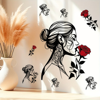2pcs beauty line wall stickers, suitable for background wall decoration in living rooms, bedrooms, cabinets, bathrooms, and home decor