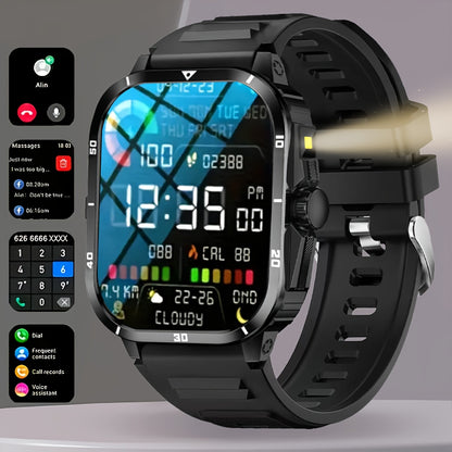 [GREENPORT Smartwatch 2025] GREENPORT Smartwatch 2025 | Call/Answer, LED Display, Weather, Pedometer, Fitness Tracker | USB Rechargeable, Android & iPhone Compatible, Men & Women, Holiday Gift, Sports Watch, Digital Display,