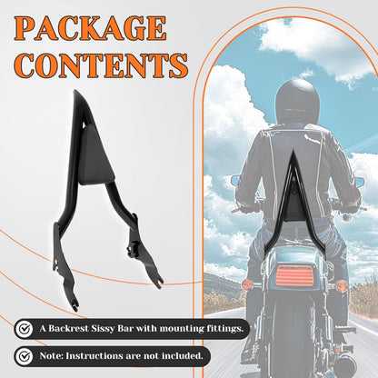 Detachable Backrest rear backrest Compatible with 2009-2024 Touring Models Street Road Electra Glide Road King CVO Ultra Limited Low Back Rest Luggage Rack (22 Inches Black)