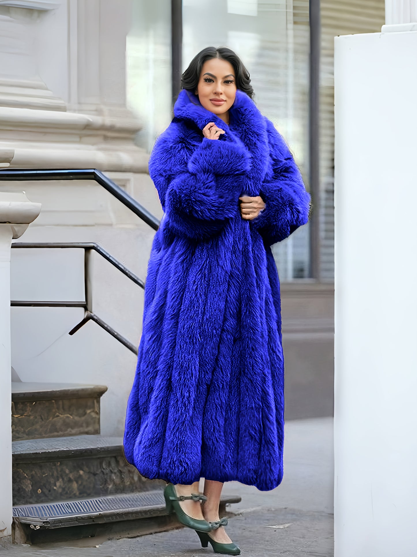 FHILLINUO Chic Women'S Faux Coat | Long Length, Solid Color, Single Breasted, with Pockets, Comfortable and Warm for Fall/Winter