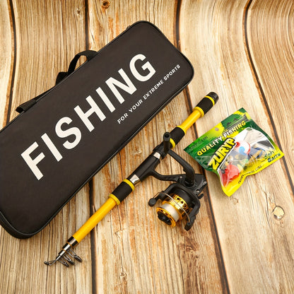 Surf/ Boat Fishing Combo Kit: 6ft/ 7ft Hi-Visibility Rods, Pre-Spooled Reel and 12 T-Tail Lures | Lockable Sections, All-Levels Travel Gear for Beginners and Pros