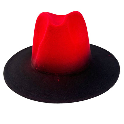 's Western Cowboy Hat - Wide Brim Gradient Blue/White/Navy/Dark Brown/Coffee Brown Felt, Funky Ombre Style for Rodeo, Country Music Festivals, Cowboy Parties - Durable & Hand Washable (No Feathers)
