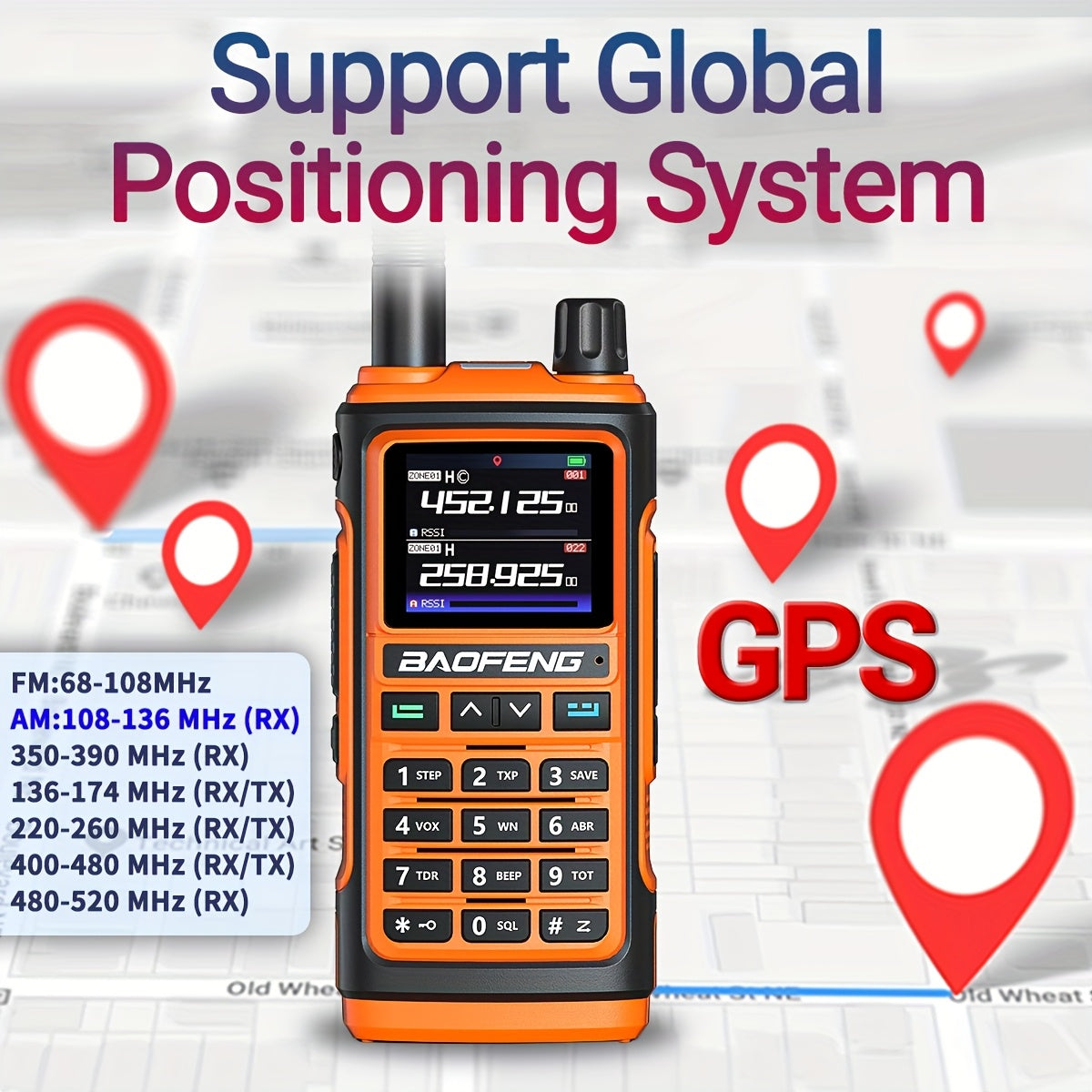2Pack BAOFENG UV-17 PRO GPS Ham Radio Long Range Handheld Upgraded Of UV-17R Walkie Talkie NOAA Weather Receiver Copy Frequency USB Charging 999 Channels Two Way Radio For Hunting Fishing Gear And Equipment