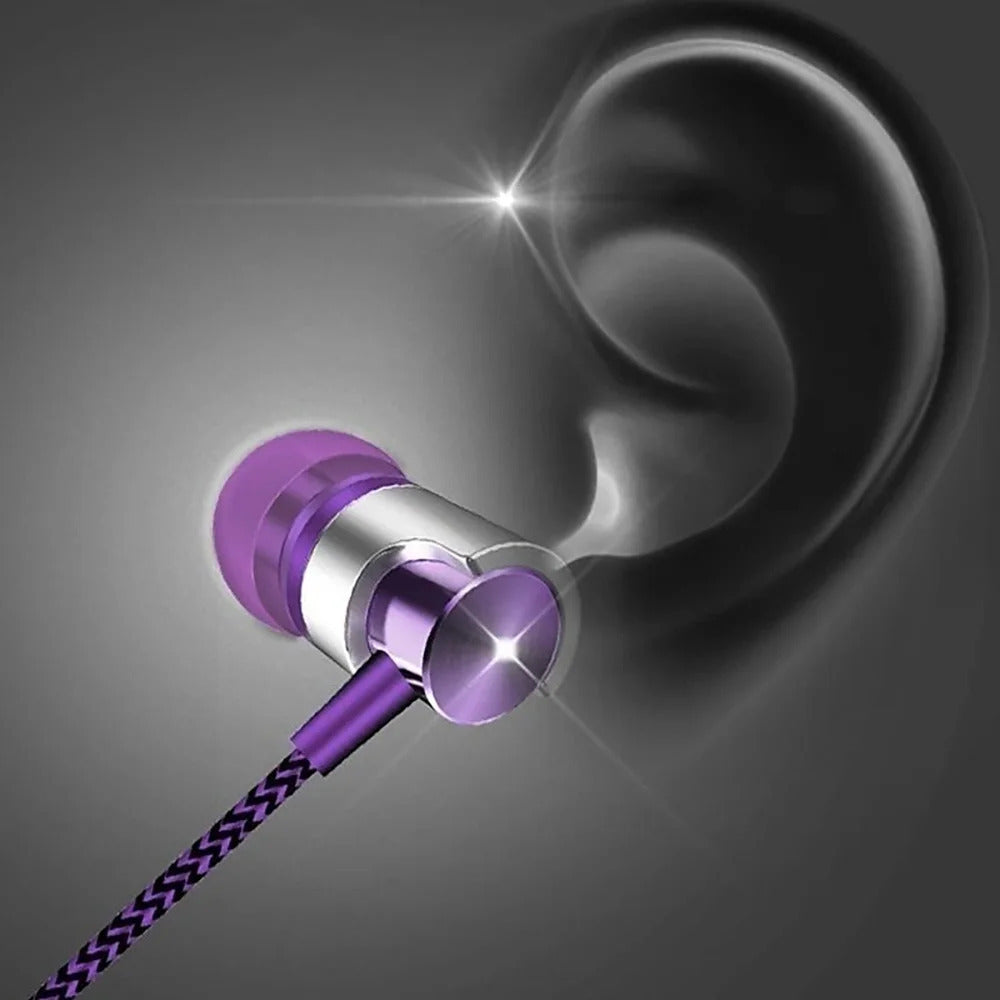 3.5mm Wired In-Ear Headphones with Ergonomic Design, HiFi Stereo Sound & Volume Control - Comfort Fit Semi-Open Earphones with Capacitive Microphone for Gaming, Sports, Mobile Phones, Wired Earphones, Tanglefree Cable, Sports