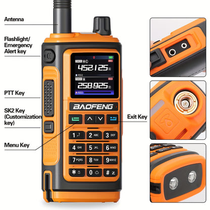 2Pack BAOFENG UV-17 PRO GPS Ham Radio Long Range Handheld Upgraded Of UV-17R Walkie Talkie NOAA Weather Receiver Copy Frequency USB Charging 999 Channels Two Way Radio For Hunting Fishing Gear And Equipment
