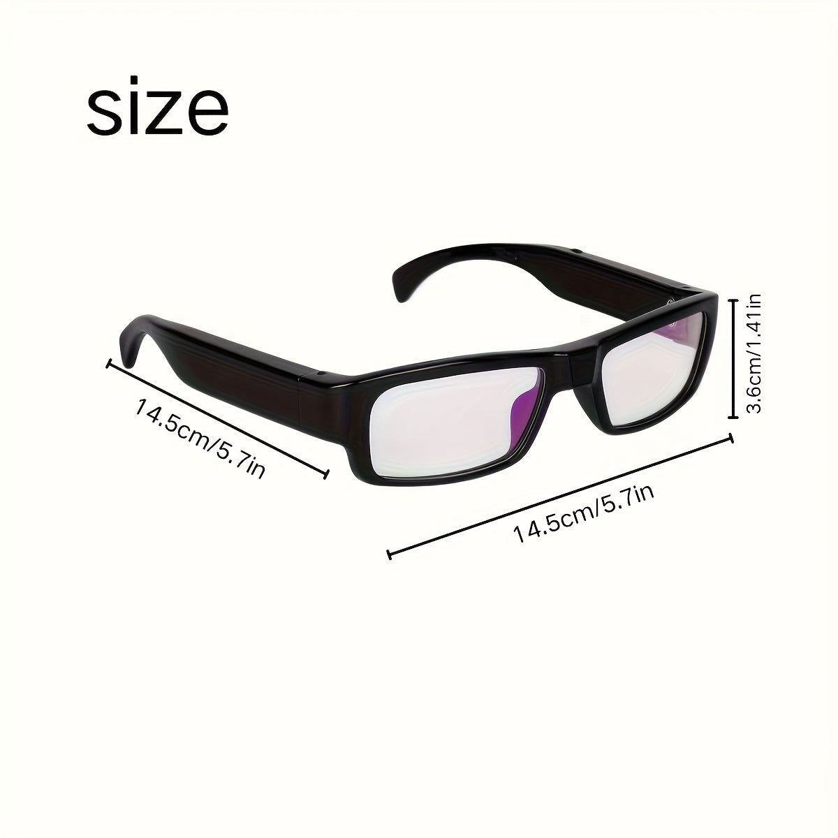 1pc Smart Glasses with Camera, 1080P HD Camera, Digital Video Recorder Camcorder Eye Protection DV Camera glasses Video glasses, Recording Portable Camera Ultra Clear Camera Glasses with 64GB Memory Card, Long-lasting battery