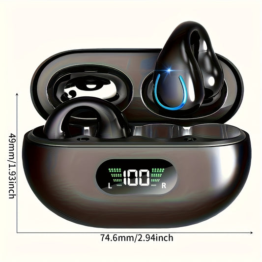 Truly Open Wireless Earbuds (Wireless 5.4 TWS), Experience 360° Ambient Awareness & All-Day Comfort. Secure Open-Ear Fit for Sports/fitness. Advanced ENC Delivers Crystal-Clear Calls. Intuitive Touch Control. LED Digital Cha