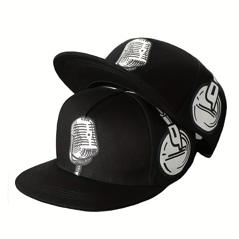 Men' & Women' Headphone & Mic Baseball Cap - Adjustable Snapback with Earphone Mic & Chat - Breathable Mesh Hat for Hiking, Streetwear - Unisex Hip-Hop Accessory (No additional Mic Required)