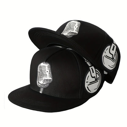 Men' & Women' Headphone & Mic Baseball Cap - Adjustable Snapback with Earphone Mic & Chat - Breathable Mesh Hat for Hiking, Streetwear - Unisex Hip-Hop Accessory (No additional Mic Required)
