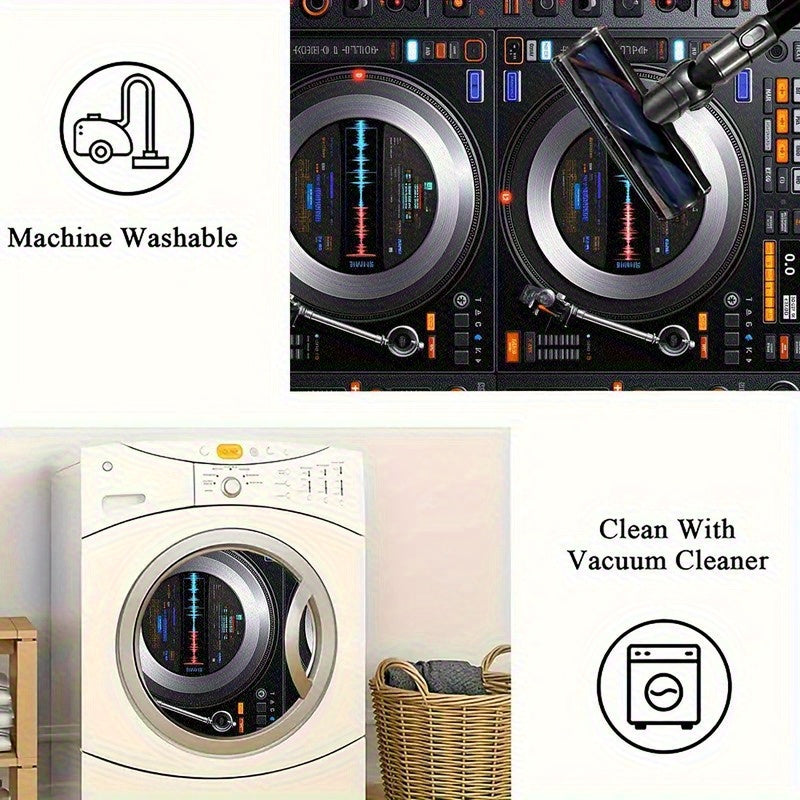 1pc Electronic Style Area Rug | Lightweight, Washable, Easy-to-Clean Polyester Carpet, Ideal for Bedroom, Living Room, Office, Balcony, and More
