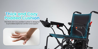 Foldable Electric Wheelchair for Adults, Light Duty Electric Wheelchair with 500W Dual Motors, Storage Bag, 18 Mile Long Range, Weighing Only 47lb, All-Terrain Electric Wheelchair for Seniors, Black