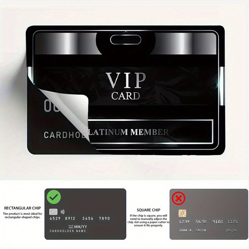 4 Business Style "VIP" Fashion Card Decorative Stickers - Bank Card Privacy Light Beige Protectors - for Credit Cards, Debit Cards - Cool Party Decorations and Unique Gifts
