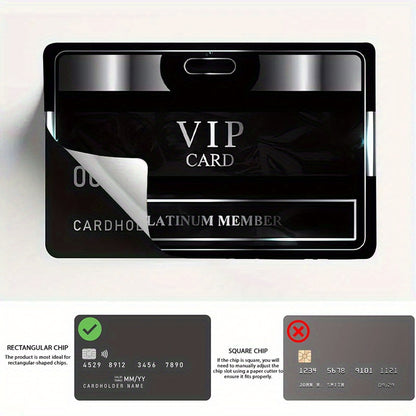 4 Business Style "VIP" Fashion Card Decorative Stickers - Bank Card Privacy Light Beige Protectors - for Credit Cards, Debit Cards - Cool Party Decorations and Unique Gifts