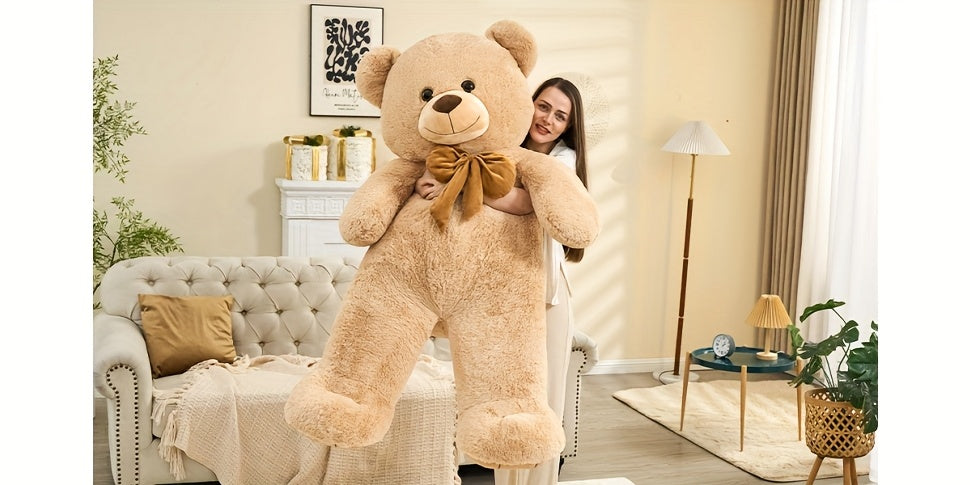 Tezituor Giant Teddy Bear 5 Feet, Soft 59" Big Bear Stuffed Animal Life Size Plush Bear Toy Valentine'S Christmas Birthday Gift For Girlfriend Kids, Brown