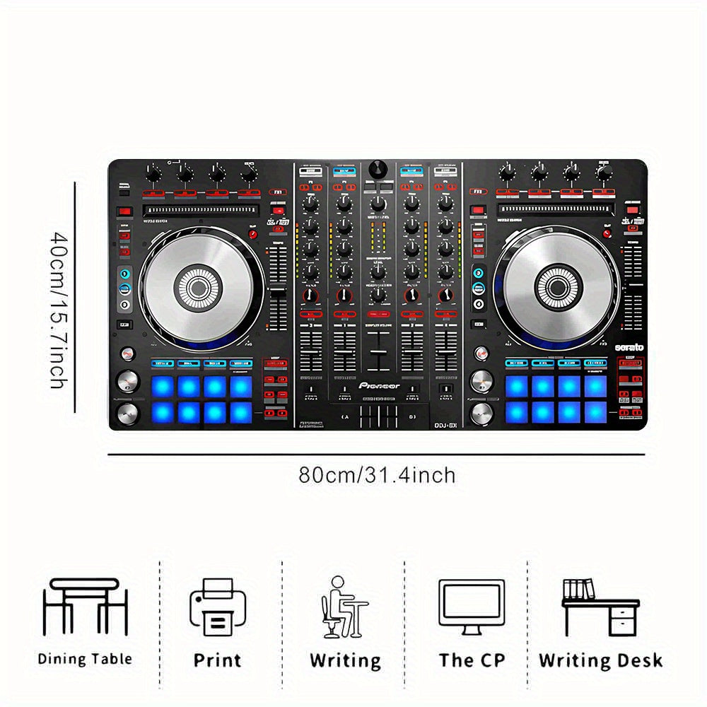 1pc Pioneer DJ DDJ-SX Controller Mouse Pad & Office Desk Mat - Non-Slip Rubber Base & Polyester Surface with DJ-Themed Design, Scratch-Resistant Durable Gaming & Music Production Mat for DDJ-SX Controller Compatibility, Ideal