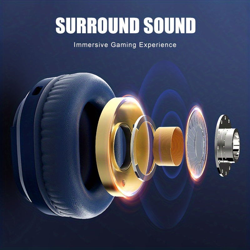 COLUSIBLUE Wired Gaming Headset with Noise-Cancelling Mic, Stereo Bass Surround, Soft Memory Earmuffs for PC, PS4, PS5, One Controller, Volume Control, Condenser Microphone, Non-Waterproof, Plastic Material, Tangle-Free Desig