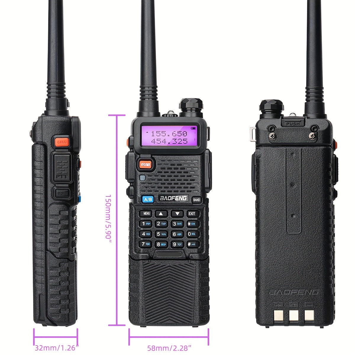 Baofeng 8W High Power Amateur Radio Full Set - Dual Band VHF/UHF Walkie Talkie with 3800mAh, AR-771 High Gain Antenna & Headphone System, Long Range Two-Way Radio for Ham Operators,, Emergency, ()