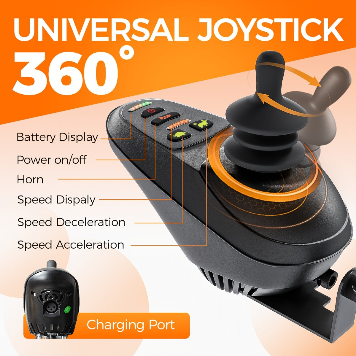 All-Terrain Foldable Smart Chair - 15+ Miles Range, 360° Smart Joystick, Dual Motor Power! for Seniors & Adults