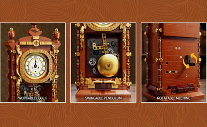 700+pcs Creative Clock Model • Building Blocks Set • Retro Swaying Clock • Alarm Function • Desktop Decor • Gift for Ages 6+