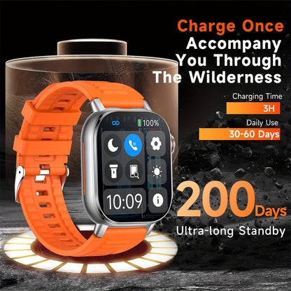 LIFEBEE New Smart Watch Full Screen Smartwatch Wireless Calling with Automatic Motion Recognition 100+ Sports Modes, Sports Watch 630mAh USB Rechargeable Battery, Step Counter, Compass Ideal for Outdoor Enthusiasts, Men & Wom