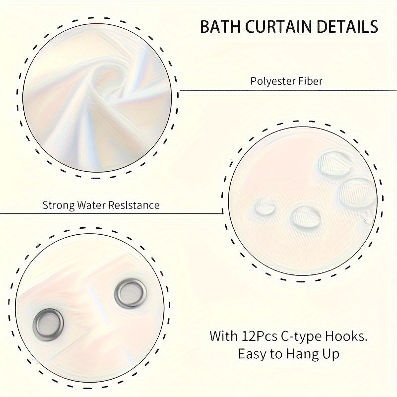 1/4pcs Beauty with Black Cat Pattern Shower Curtain Or Four-Piece Set (Including Shower Curtain, Non-Slip Mat, U-Shaped Mat And Toilet Mat) Is a Perfect Choice, a Great Gift, The Whole Set of Shower Supplies Comes with 12 Hoo