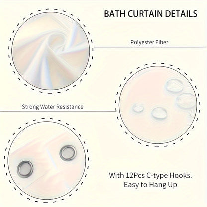 1/4pcs Beauty with Black Cat Pattern Shower Curtain Or Four-Piece Set (Including Shower Curtain, Non-Slip Mat, U-Shaped Mat And Toilet Mat) Is a Perfect Choice, a Great Gift, The Whole Set of Shower Supplies Comes with 12 Hoo