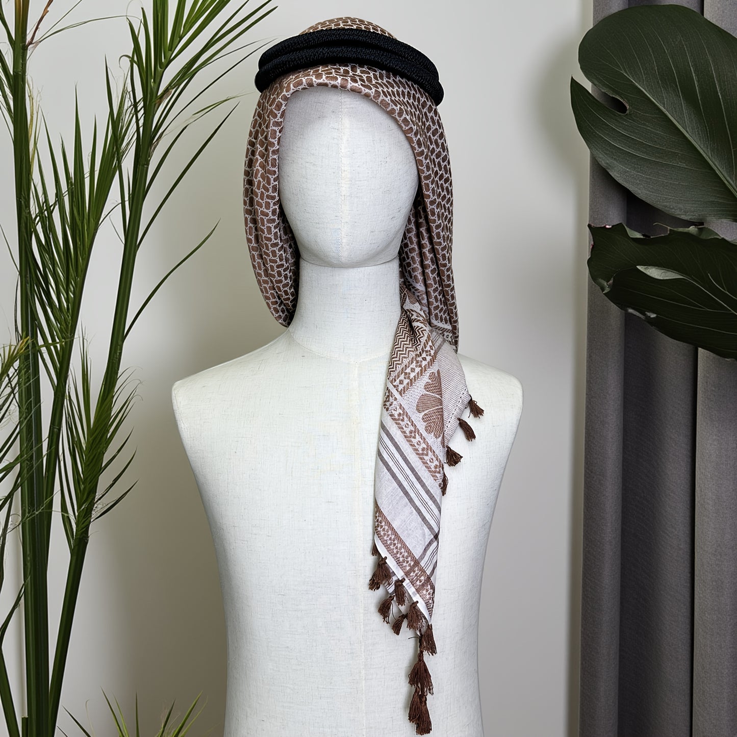 1pc Elegant Jacquard Headscarf & Square Scarf - Soft Breathable All-Season Muslim Headwear, Unisex for Men & Women - Wedding, Everyday, Formal Events Accessory - Luxury Fabric, Hijab Scarf, Decorative Tassels, Luxurious Comfo