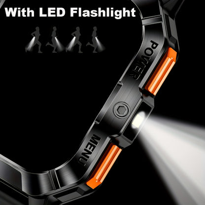 COIUSOR 2.01-inch Smartwatch Built-In LED Flashlight, with Wireless Calling Function, IPS HD Display, 100+ Sports Modes, Outdoor Sports, Fashionable Smartwatch, Wireless Calling/Answering Phone, Message Reminders, Step and Ca