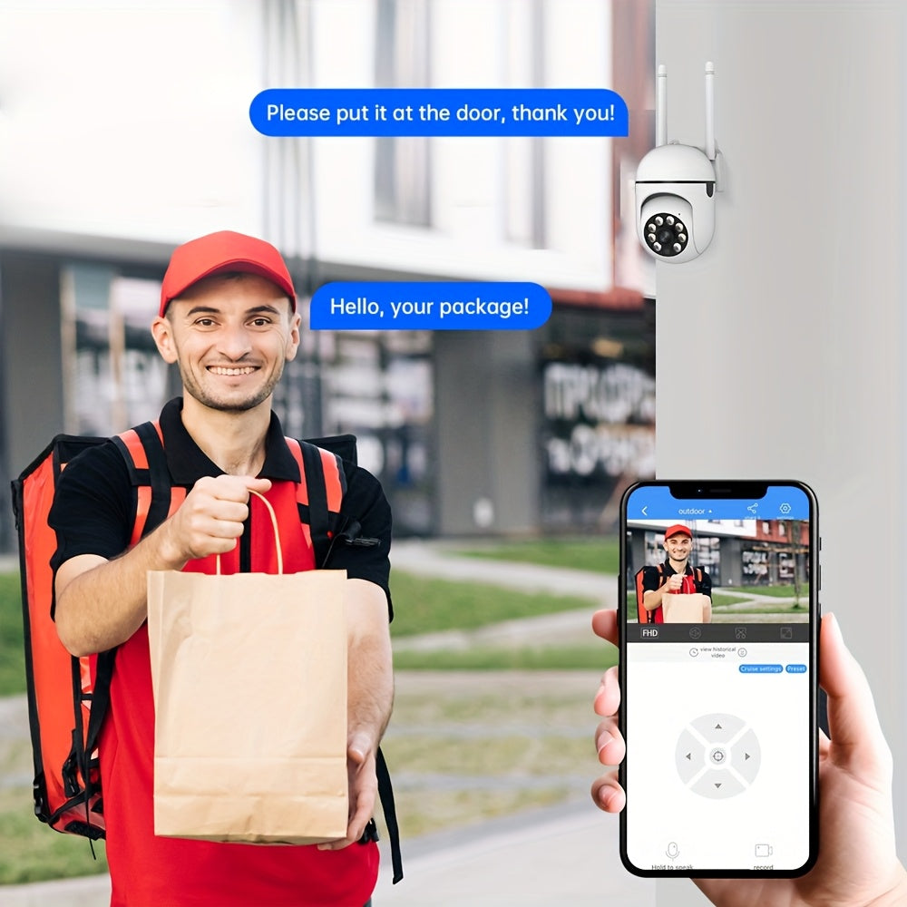 JOOAN 2pcs Wireless WiFi Security Camera System 1080P HD Indoor/Outdoor-like (No) /Pet/Camera Monitoring, PTZ (Pan/Tilt/Zoom), Two-Way Audio, Night Vision, Motion Detection, 2.4G Wi-Fi Smart Home Surveillance Cameras with
