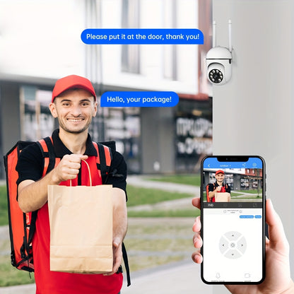 JOOAN 2pcs Wireless WiFi Security Camera System 1080P HD Indoor/Outdoor-like (No) /Pet/Camera Monitoring, PTZ (Pan/Tilt/Zoom), Two-Way Audio, Night Vision, Motion Detection, 2.4G Wi-Fi Smart Home Surveillance Cameras with