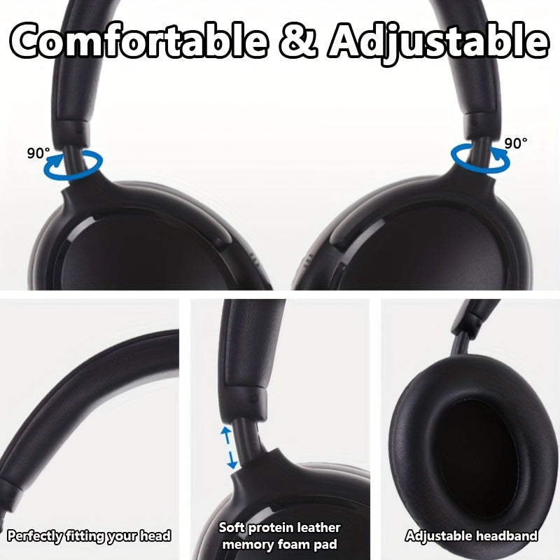 [Over-Ear Wireless Headphones] Over-Ear Wireless Headphones with 40H Playtime, Foldable Design & Built-In Mic - Wireless, USB-C Charging, Comfortable Padded Ear Cups, Lightweight Durable Build, Compatible with PC/Tablet for T