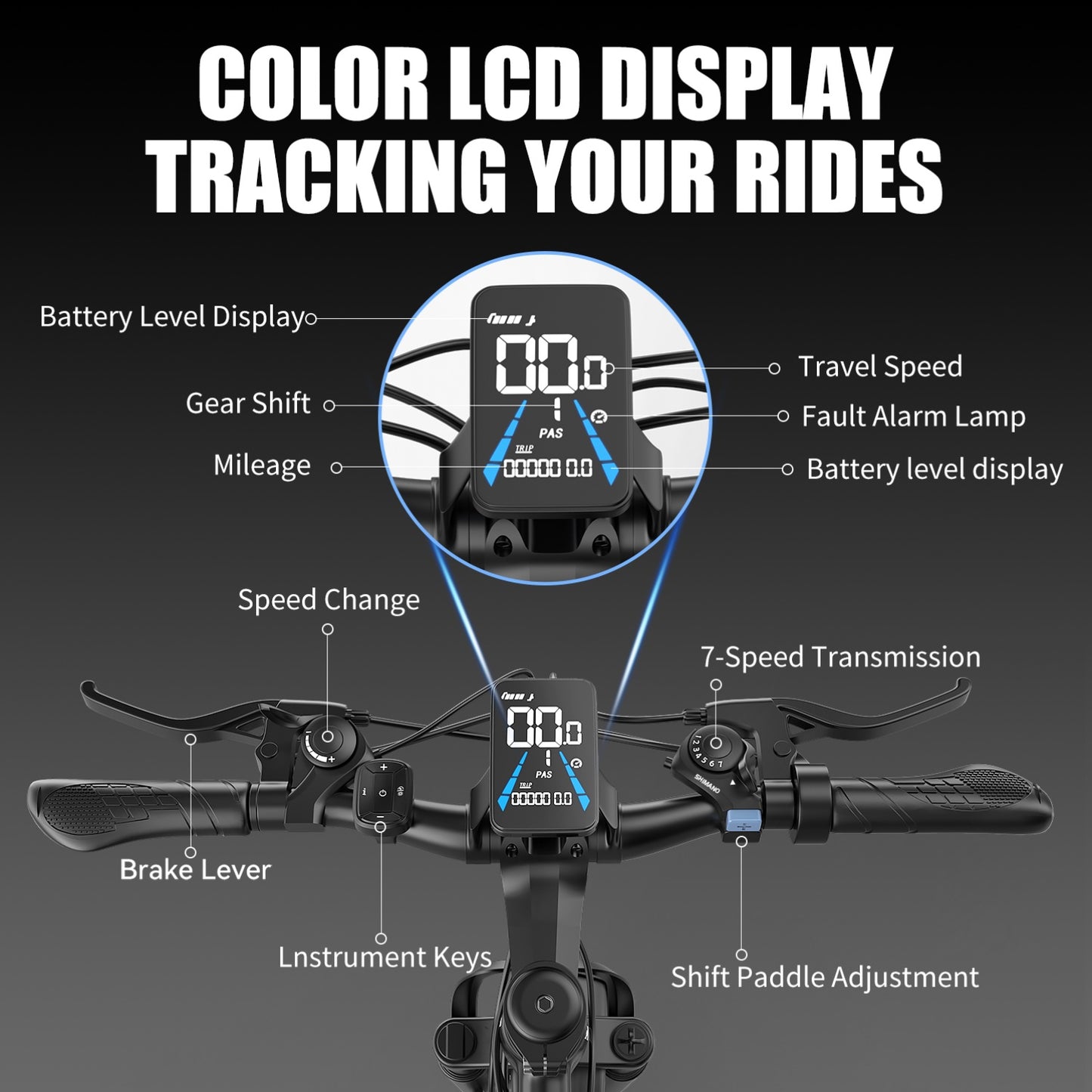 25MPH 26'' Electric Mountain Bike - 749W Motor, 10Ah Removable Battery, 7-Speed Gears, LCD Display, Disc Brakes, 330 lbs Capacity - Off-Road & Commuting Bicycle for Adventure Seekers, Electric Bike for Men, Electric Mountain