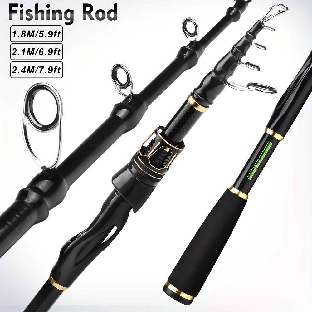 PROBEROS Fishing Rod Reel Combo Kit -Spinning Reel, 1.8m-2.4m/5.9ft-7.9ft Pole, Line, Lure, Hooks - Full Set with Storage Bag