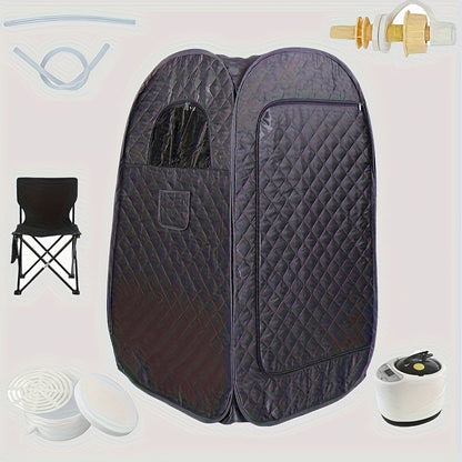 Single Sauna Sweat Steamer, Equipped with Steam Generator, Folding Chair, American Standard Plug, Can Also Steam Sauna At Home, Convenient And Movable, Ideal Family Gift