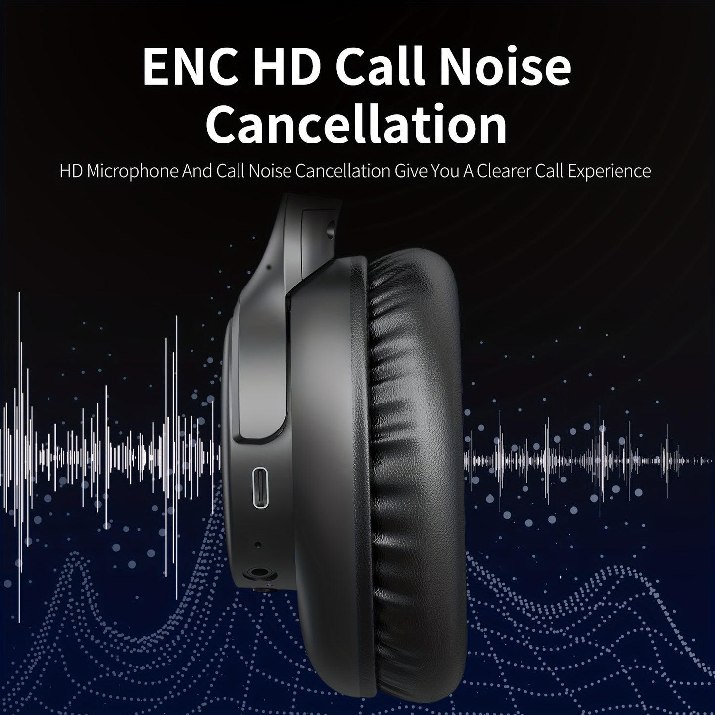 Wireless Noise Cancelling Headphones, Wireless Earbuds With Deep Bass, HiFi Stereo Sound Low Latency, Lightweight Foldable Headphones With Built-in Microphone, For Work Laptops, Mobile Phones, On-head Gaming Headphones, Compa