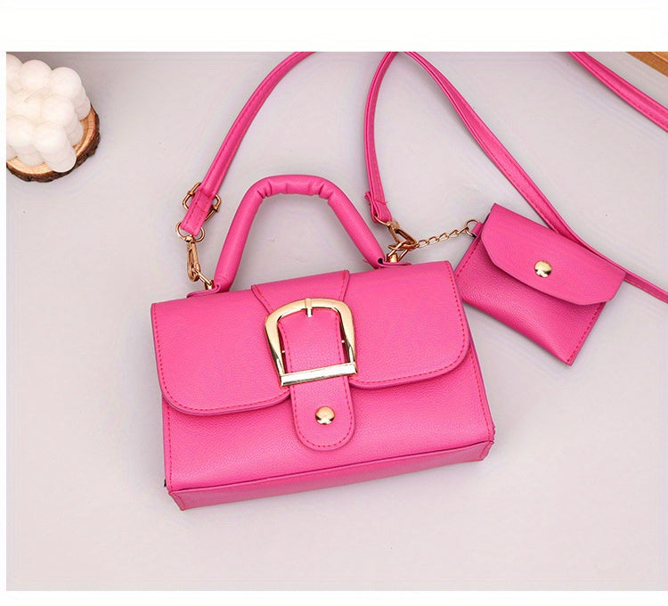 [Square Crossbody Bag] Women'S Small Square Crossbody Bag - Lightweight Synthetic Purse with Snap Closure, Compact Everyday & Formal Bag in Orange, Pink, Blue, Yellow, White, Black - Minimalist Chic Handbag for Women, Crossbo
