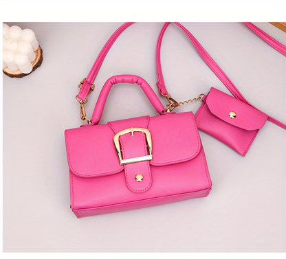 [Square Crossbody Bag] Women'S Small Square Crossbody Bag - Lightweight Synthetic Purse with Snap Closure, Compact Everyday & Formal Bag in Orange, Pink, Blue, Yellow, White, Black - Minimalist Chic Handbag for Women, Crossbo