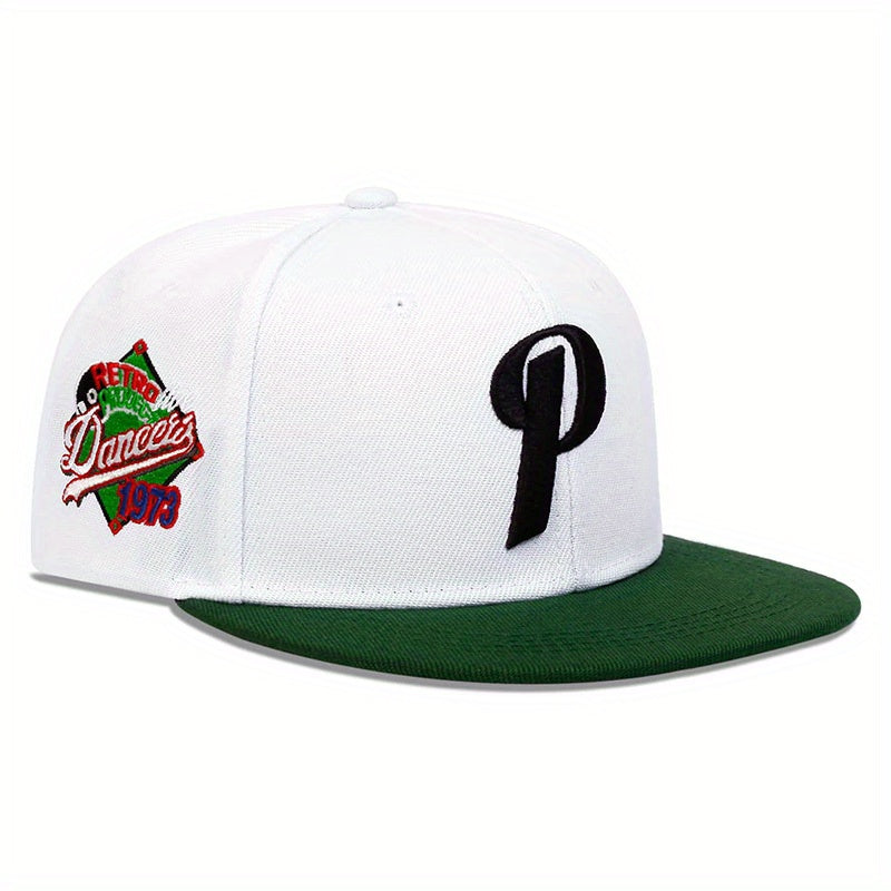 Unisex Adjustable Snapback Baseball Cap with 'P' Letter Embellishment - Lightweight Hip-Hop Hat for Men & Women, Spring/Summer Outdoor Casual Wear, Multi-Color Options (, Red, Green, Orange, Grey) - Durable Non-Stretch Fit, S