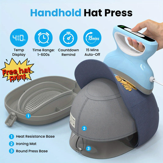 Pressnova Hat Heat Press Machine- 10 Scenarios Available Hat Heat Transfer Machine(Suitable for Hats/Caps), Supports Heat Transfer Film, Sublimation Transfer, And Hat Heat Press Equipment for DIY Design Projects