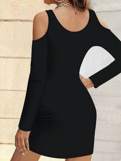 This Is a Special Offer Dress with Shoulder-Baring And Body-Hugging Design, Featuring Long Sleeves And Pockets, Adorned with a National Flag Print, Perfect for Everyday Wear And Outings