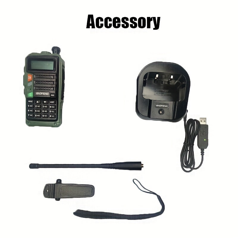 BAOFENG Walkie Talkie - Handheld Multi-Band Reception & Transmittance, Portable Dual-Way Radio with Large Capacity, High Power, Long-Range Communication, LED Flashlight, and Radio Frequency Monitoring, Walkie Talkie Designed