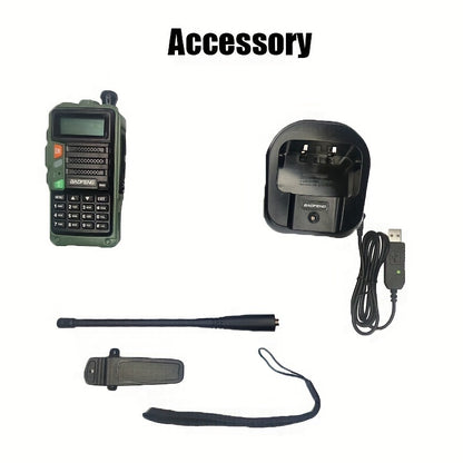 BAOFENG Walkie Talkie - Handheld Multi-Band Reception & Transmittance, Portable Dual-Way Radio with Large Capacity, High Power, Long-Range Communication, LED Flashlight, and Radio Frequency Monitoring, Walkie Talkie Designed