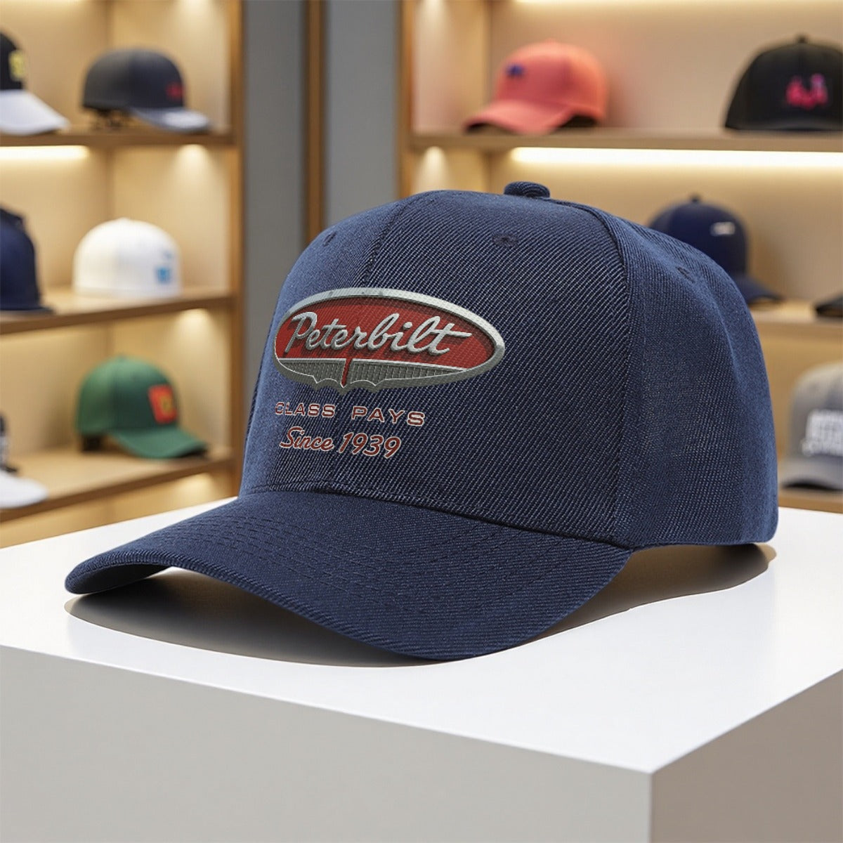 1pc with PETERBILT Tie Adjustable Baseball Cap Polyester Retro Printing Polychrome Breathable Lightweight Fashion Casual Daily Sports Outdoor Golf Fishing Valentine Gift Unisex Style