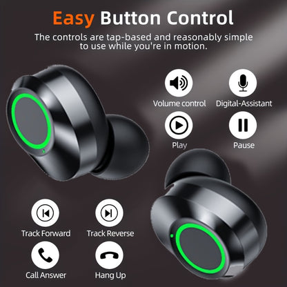1pc Black Wireless Wireless Earbuds - BT Headphones, Stereo Deep Bass, HD Call Quality, LED Battery Display Charging Case and Smart Noise Cancellation, Touch Control, Anti-Tangle Design, 48 Hours of Playback Time, Perfect for