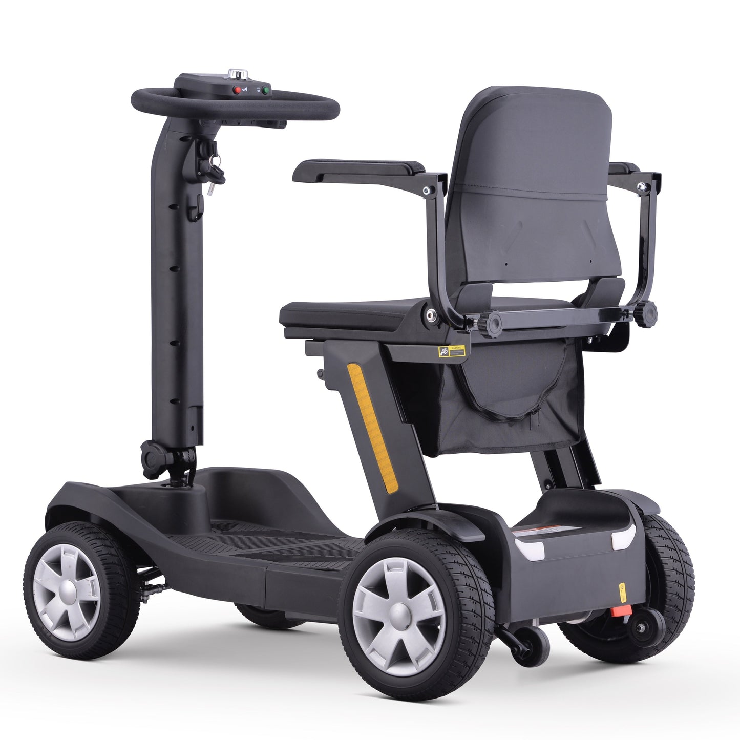 Foldable Mobility Scooter for Adults & Senior, 4 Wheels Powered Device for Travel, Lightweight and Portable, with LED Strip Light, Storage Bag, Charger Included, No Assemble Required