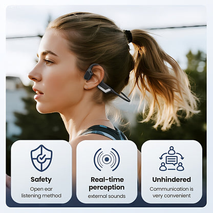 s850 Wireless Bone Conduction Headphones - 10 Hours Playtime, IPX8 High Quality, 23g Lightweight Design, Open-Ear, Bone Conduction Sports Headphones, Sweatproof for Swimming, Cycling, Running, Fitness and Travel - Perfect Gif