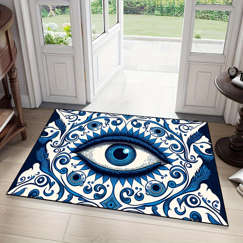 1pc Eye Socket Pattern Doormat, Non-Slip Polyester 100% Indoor/Outdoor Rug, Machine Washable, Decorative Entryway Mat, Home Decor, Bedroom Accessory, Unique Photo Prop, Rectangle Throw Rug, Ideal Gift