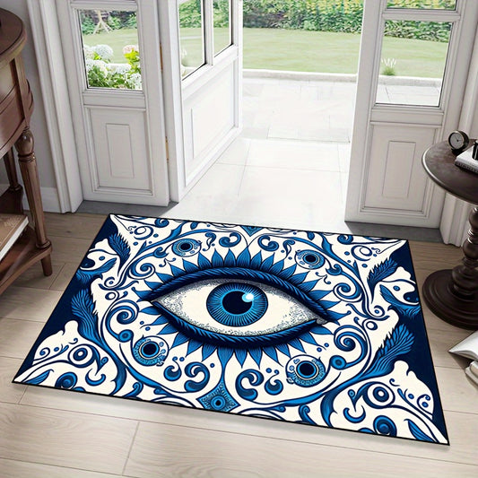 1pc Eye Socket Pattern Doormat, Non-Slip Polyester 100% Indoor/Outdoor Rug, Machine Washable, Decorative Entryway Mat, Home Decor, Bedroom Accessory, Unique Photo Prop, Rectangle Throw Rug, Ideal Gift