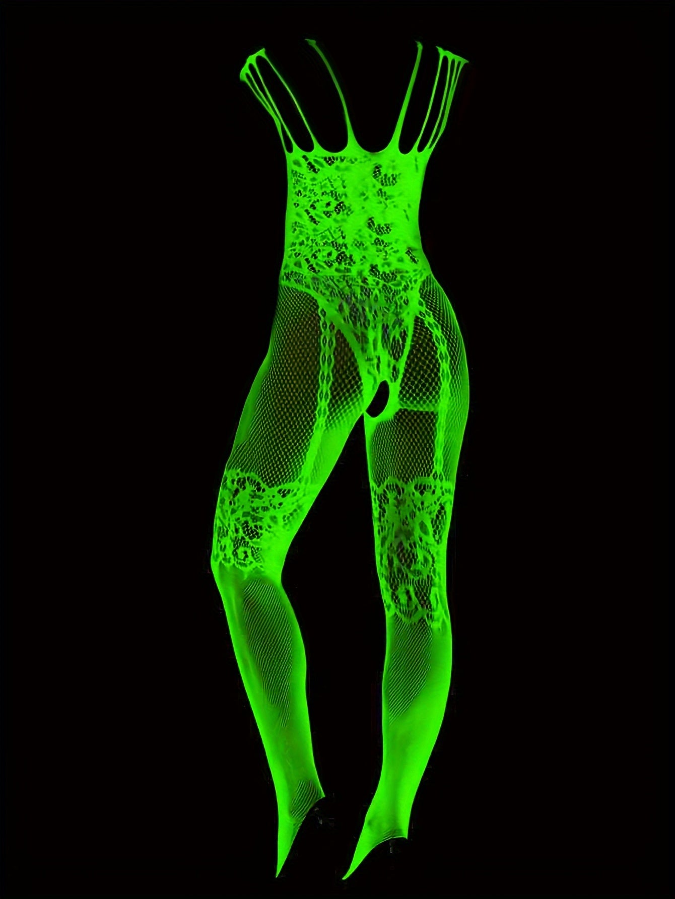 Sexy Lingerie, Glow-In-The-Dark Women's Erotic Onesies, Onesies, Suspender Cut-Out Onesies, Hot Slim Onesies, Seduction Clothes on Bed, Passion Robes